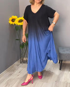 Anna | Casual plisseret Ombre-kjole