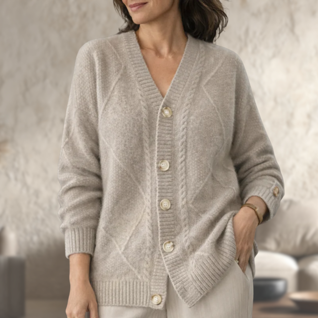 Helyn™ — Cardigan i blød strik