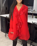 Lisa | Stilfuld bluse med flæser