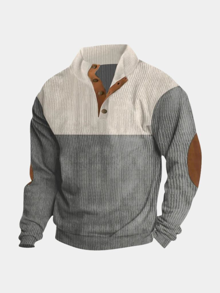 Retro pullover i fløjl med høj krave