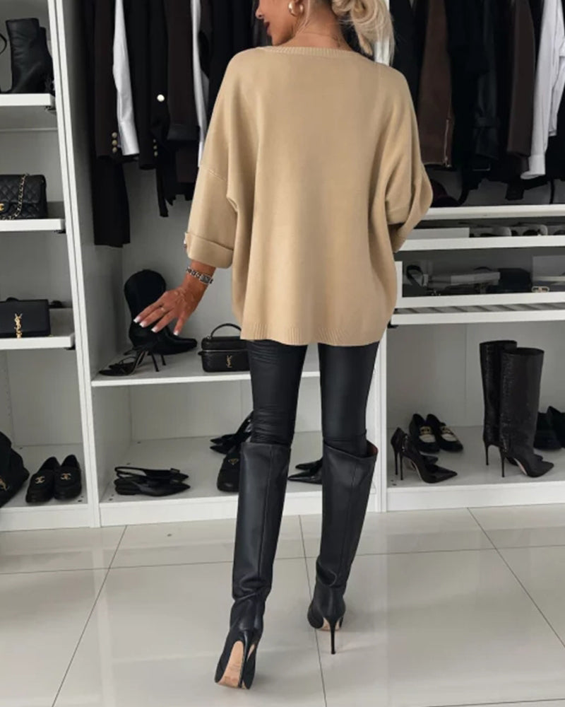 LALUNA® | ELEGANT STRIKKET TRØJE