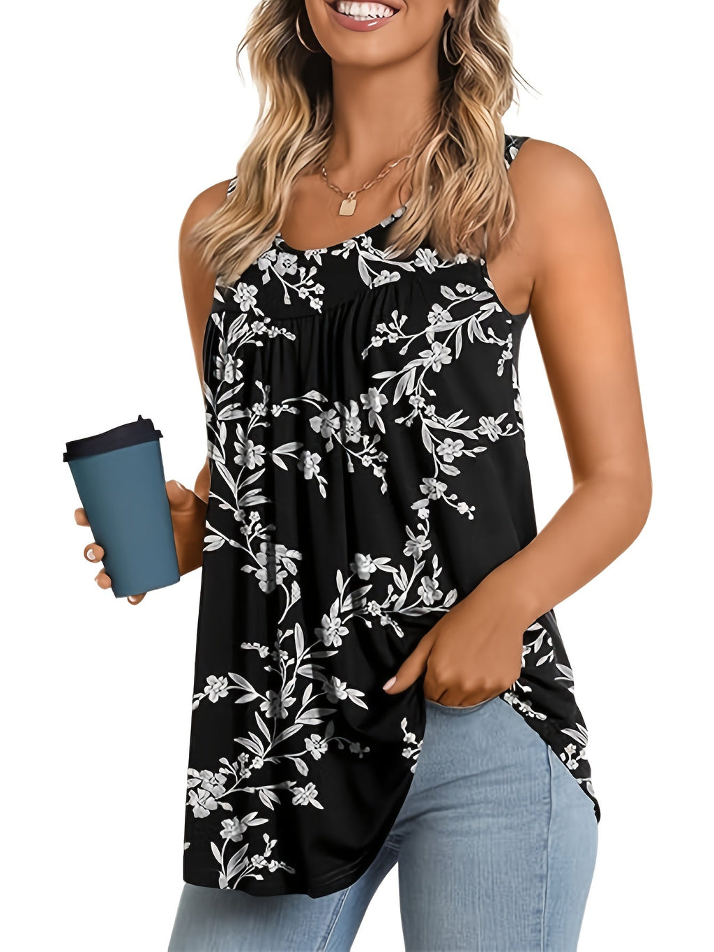 Laluna® | Stilfuld skjorte med blomsterprint