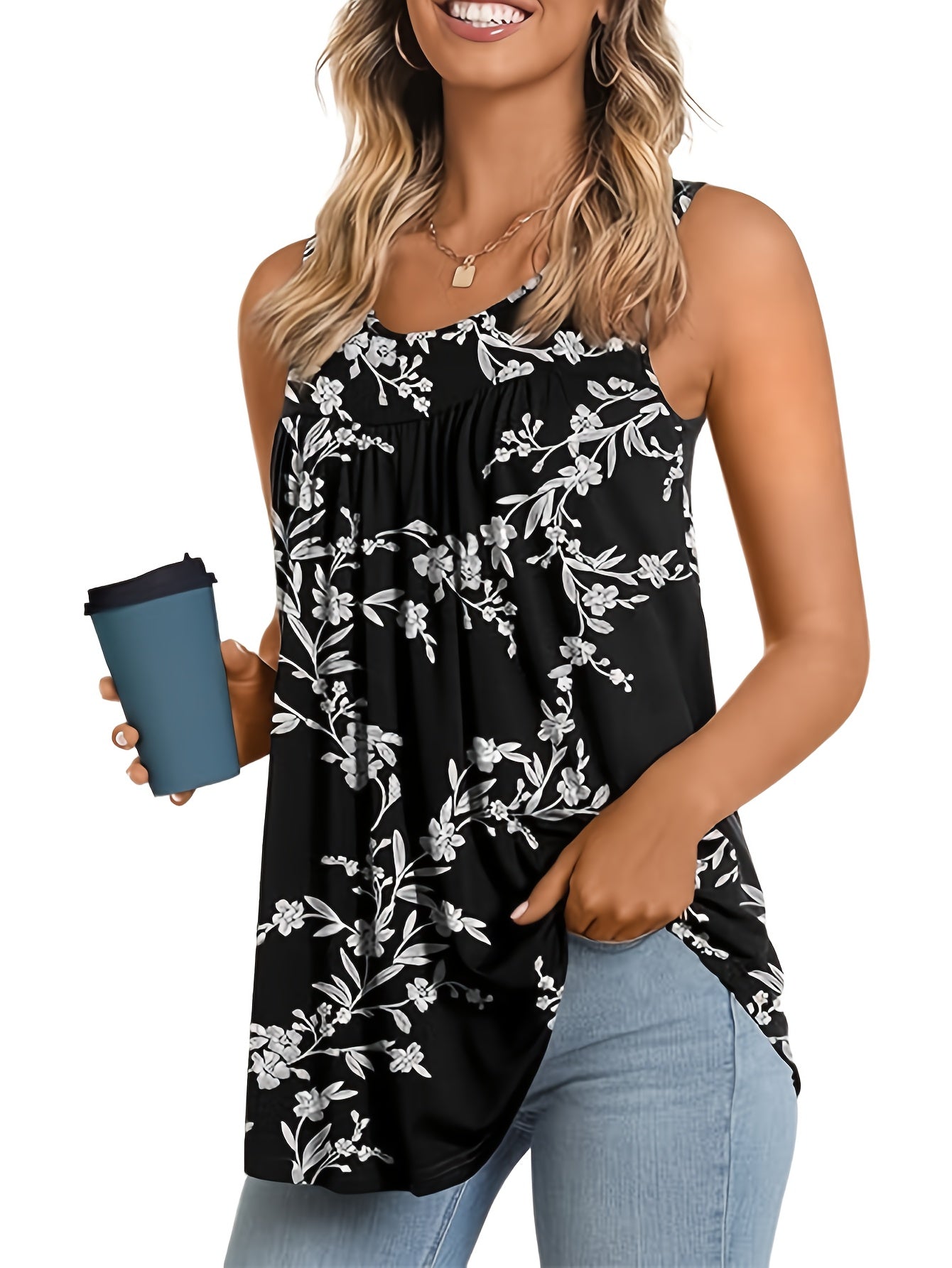Laluna® | Stilfuld skjorte med blomsterprint