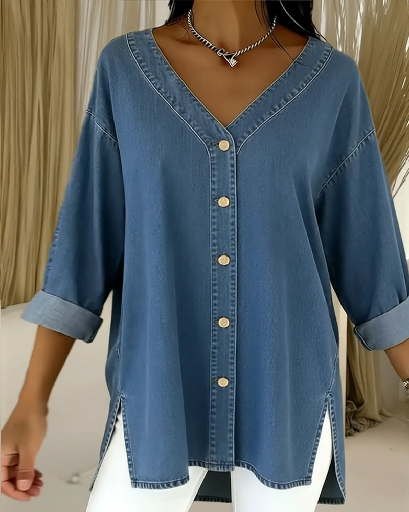 Almira™ – Elegant Denimbluse