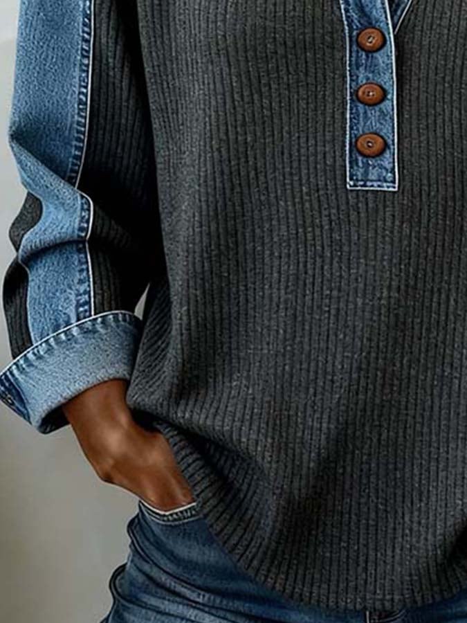 Fleur | Stilfuld farveblokeret sweater