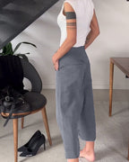 Femke | Ensfarvede Asymmetriske Casual Bukser