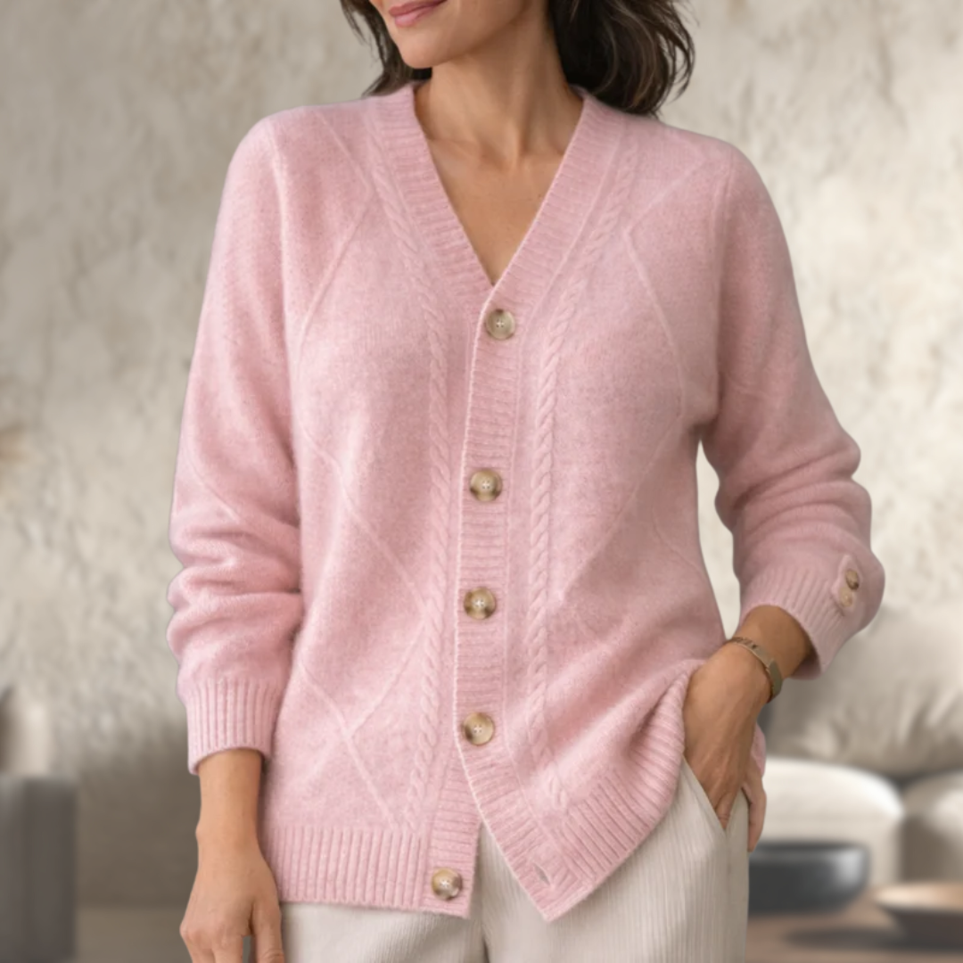 Helyn™ — Cardigan i blød strik