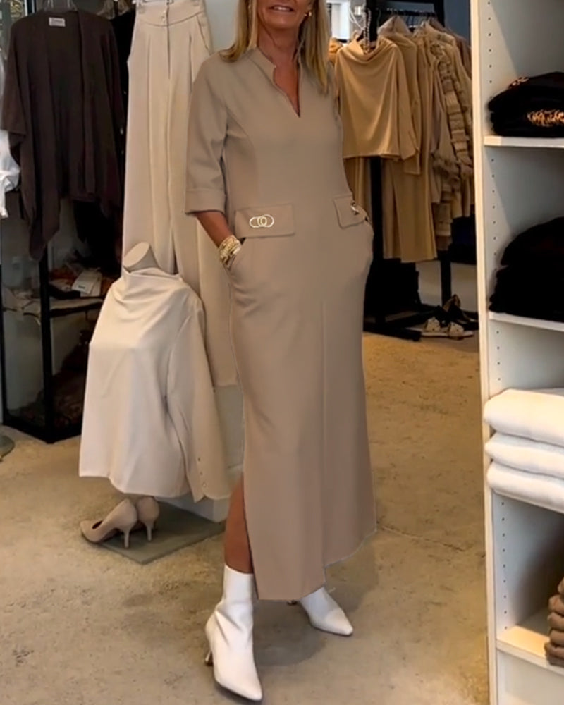Emma | Off-shoulder kjole med 3/4-ærmer