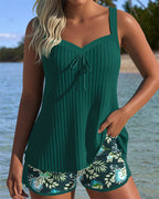 Fleur | Stribet Tankini med todelt strandunderdel