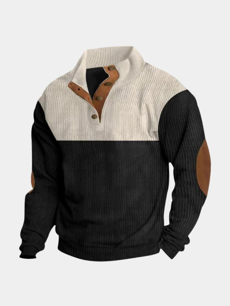 Retro pullover i fløjl med høj krave