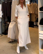 Emma | Off-shoulder kjole med 3/4-ærmer