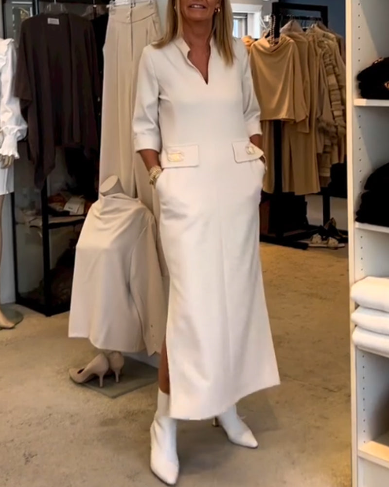 Emma | Off-shoulder kjole med 3/4-ærmer