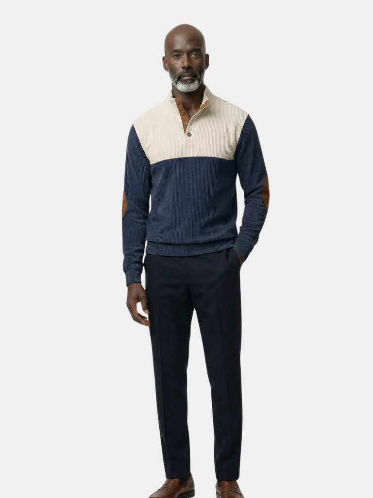 Retro pullover i fløjl med høj krave