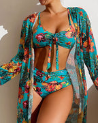 Glenda - Bikini med blomstret nederdel