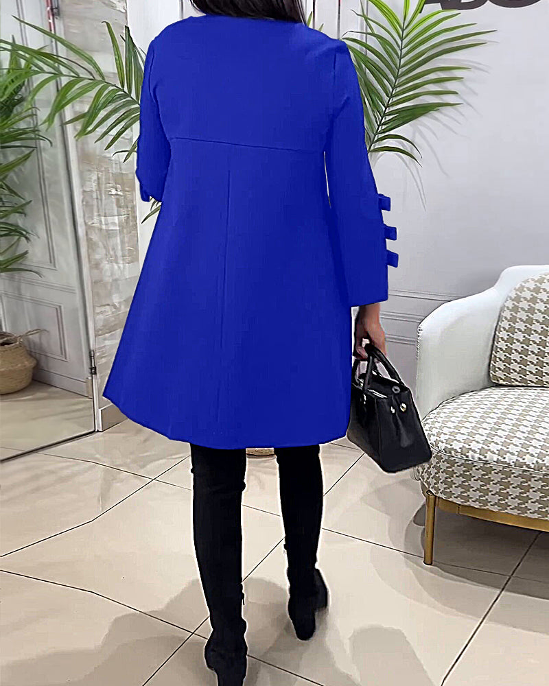 Julia | Afslappet knælang kjole med lange ærmer