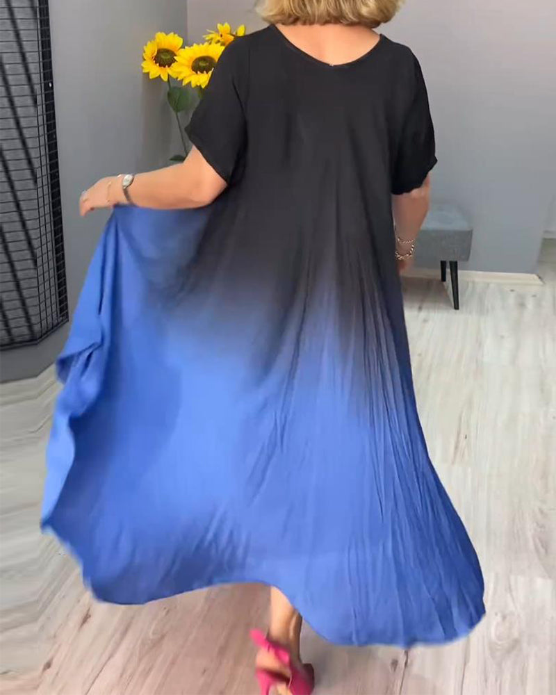 Anna | Casual plisseret Ombre-kjole