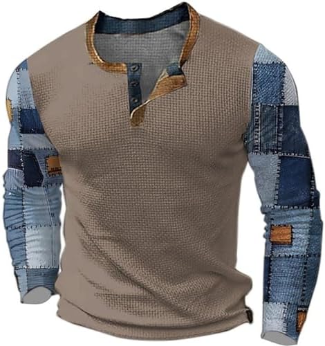 Daan | Vintage ternet T-shirt til mænd med lapper