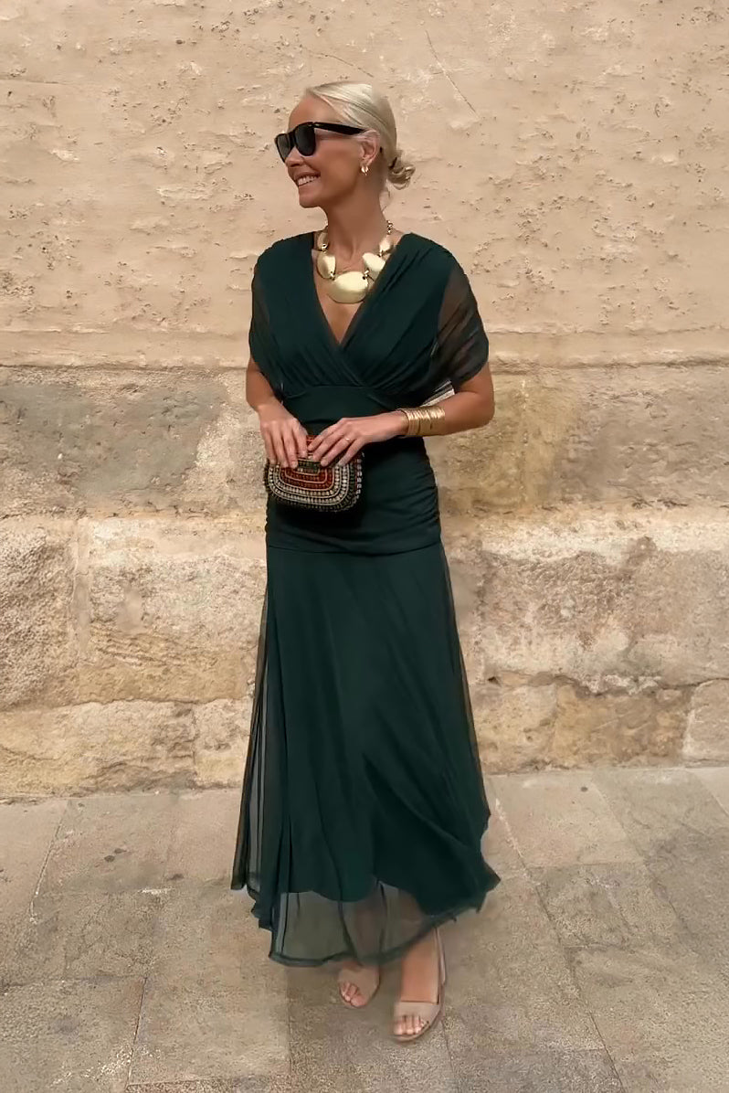 Lotte | Elegant Langt Festkjole med V-hals