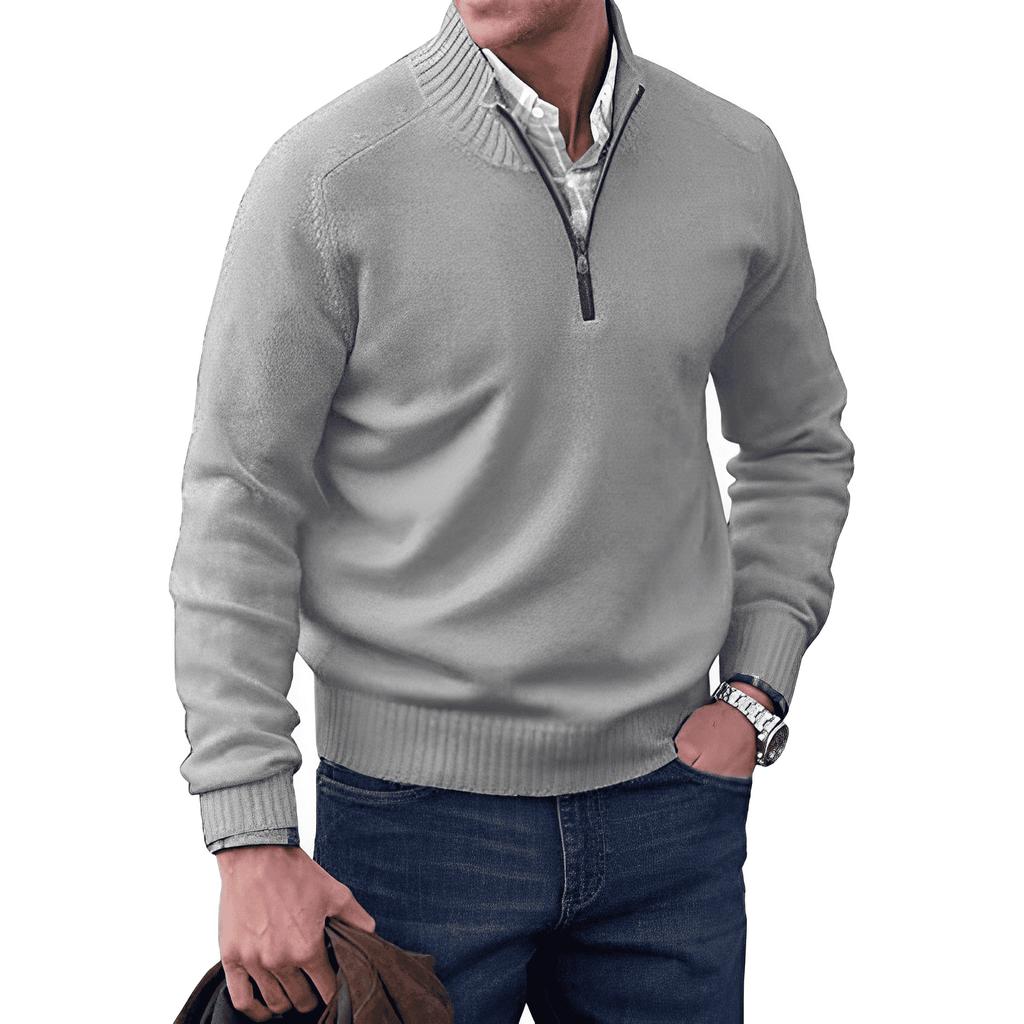 Bram | Elegant kashmir-sweater med lynlås
