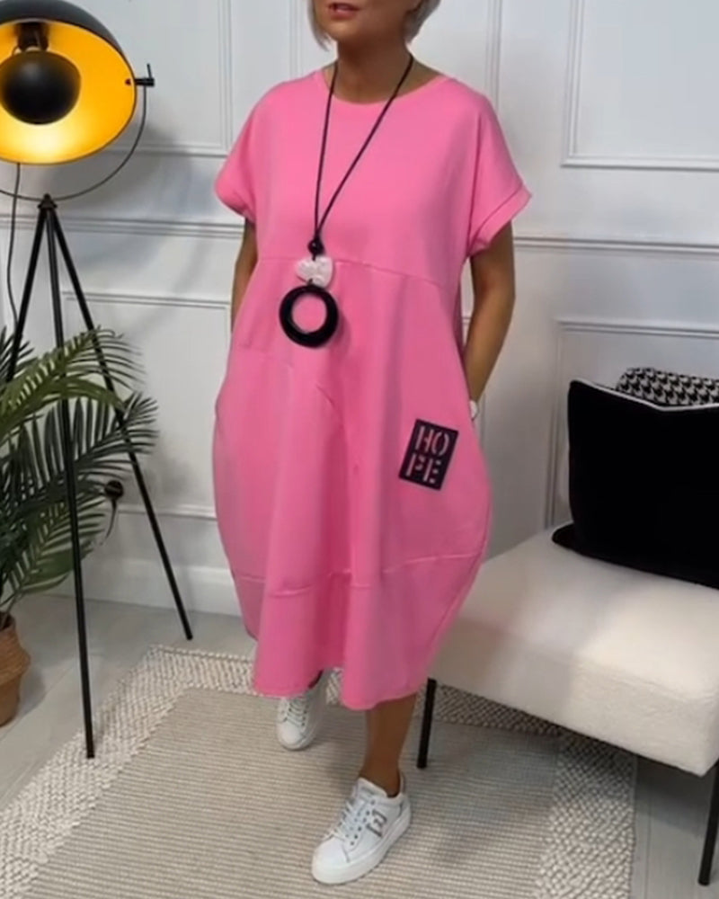 Enkel T-shirt til Fritid med Korte Ærmer