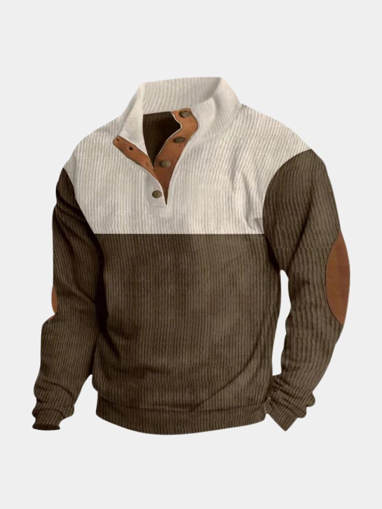 Retro pullover i fløjl med høj krave
