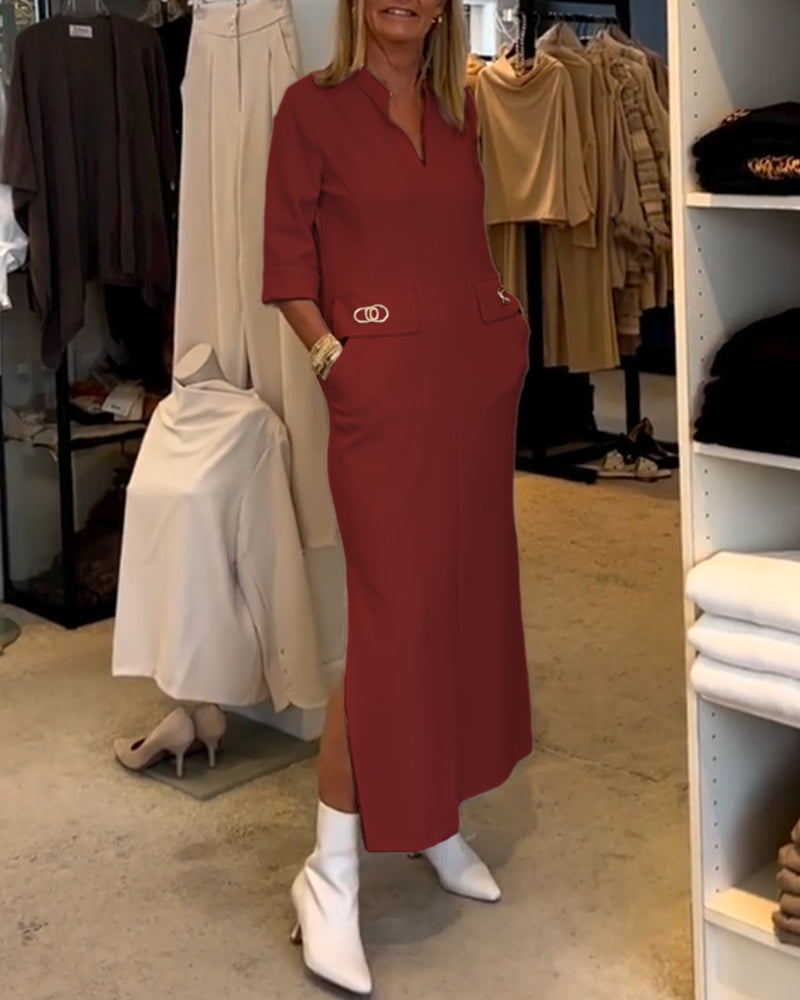 Emma | Off-shoulder kjole med 3/4-ærmer