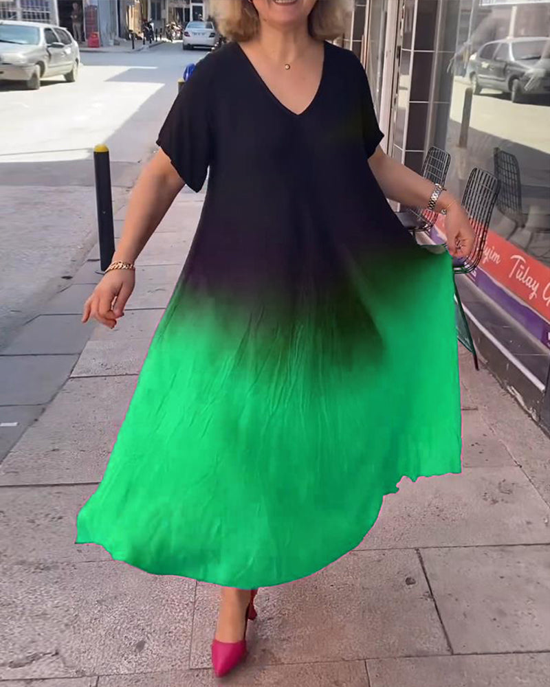 Anna | Casual plisseret Ombre-kjole