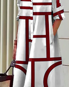 Sophie | Kjole med lommer og geometrisk print