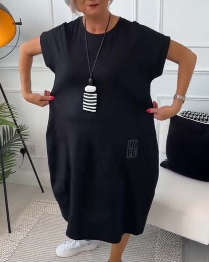 Enkel T-shirt til Fritid med Korte Ærmer