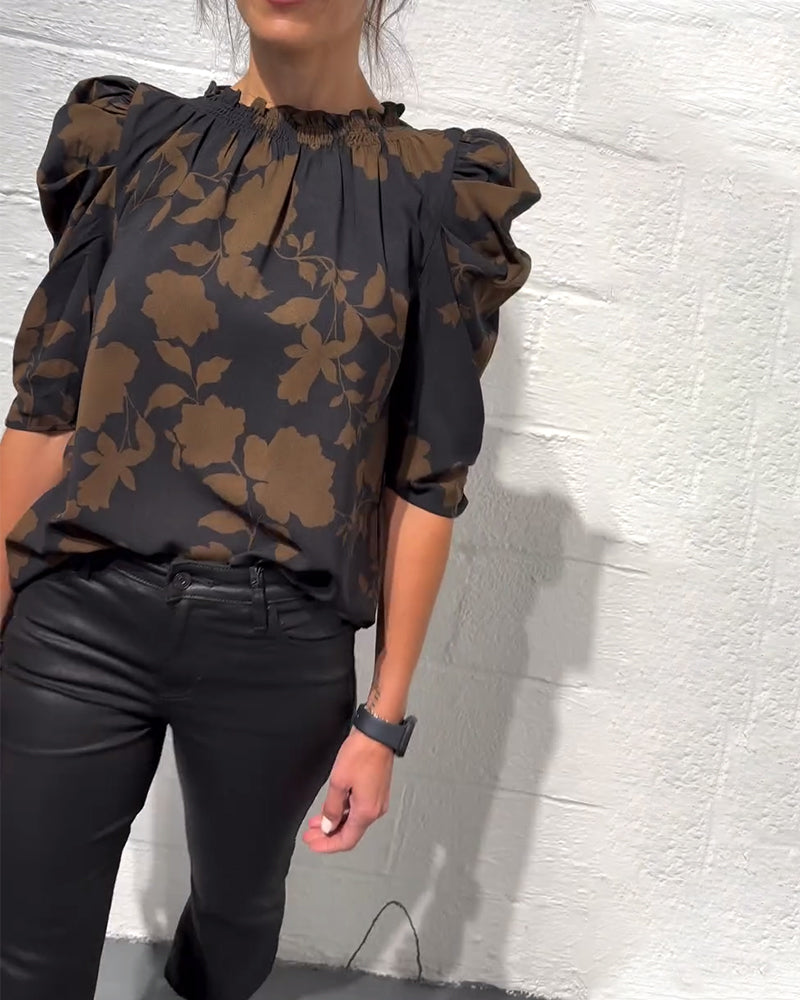 Nina | Bluse Pufærme Flæse