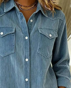 Noor | Stilfuld bluse med revers og knapper