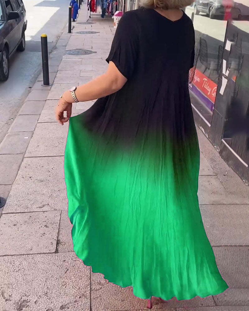 Anna | Casual plisseret Ombre-kjole