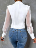 Yurelle™ – Elegant bluse med spids krave