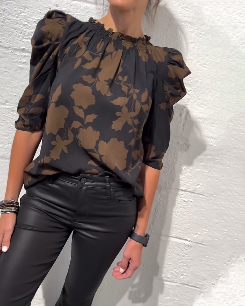Nina | Bluse Pufærme Flæse