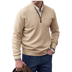 Bram | Elegant kashmir-sweater med lynlås