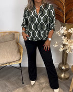 Casual langærmet bluse med print