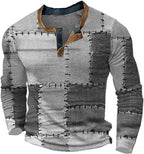 Daan | Vintage ternet T-shirt til mænd med lapper