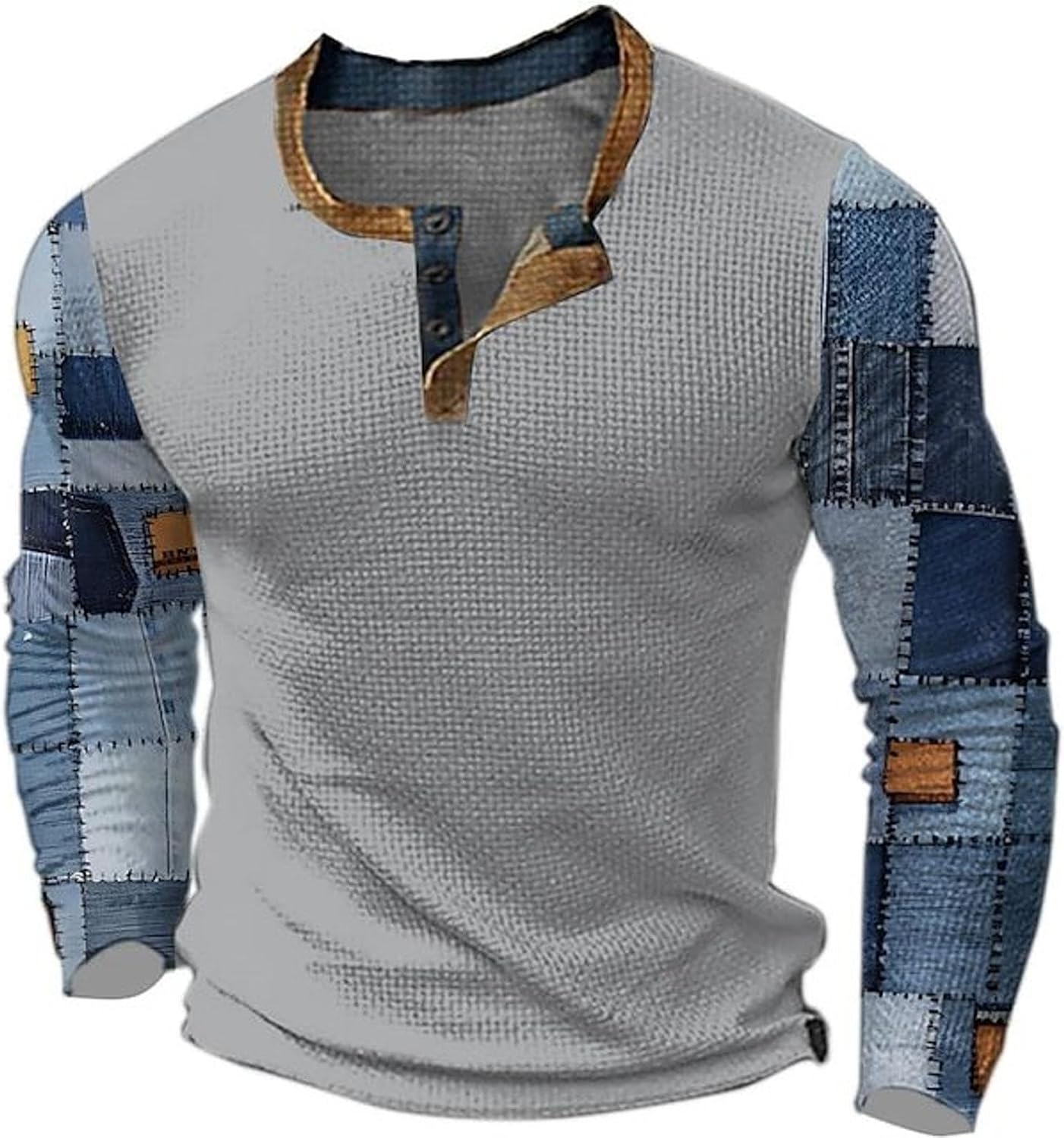 Daan | Vintage ternet T-shirt til mænd med lapper