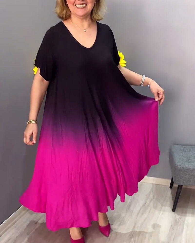 Anna | Casual plisseret Ombre-kjole