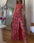 Ilse | Ærmeløs maxi-kjole med blomsterprint