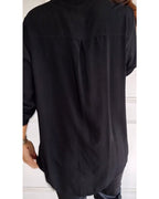 Nina | Casual top med pailletindsats og knapper