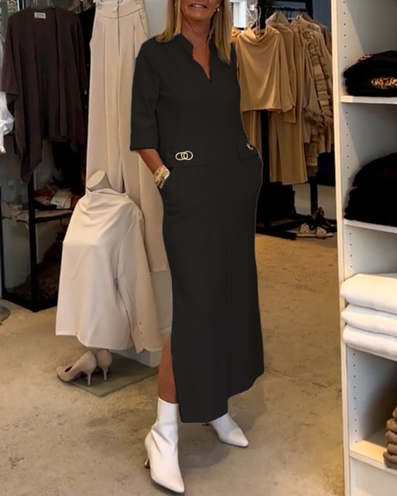 Emma | Off-shoulder kjole med 3/4-ærmer
