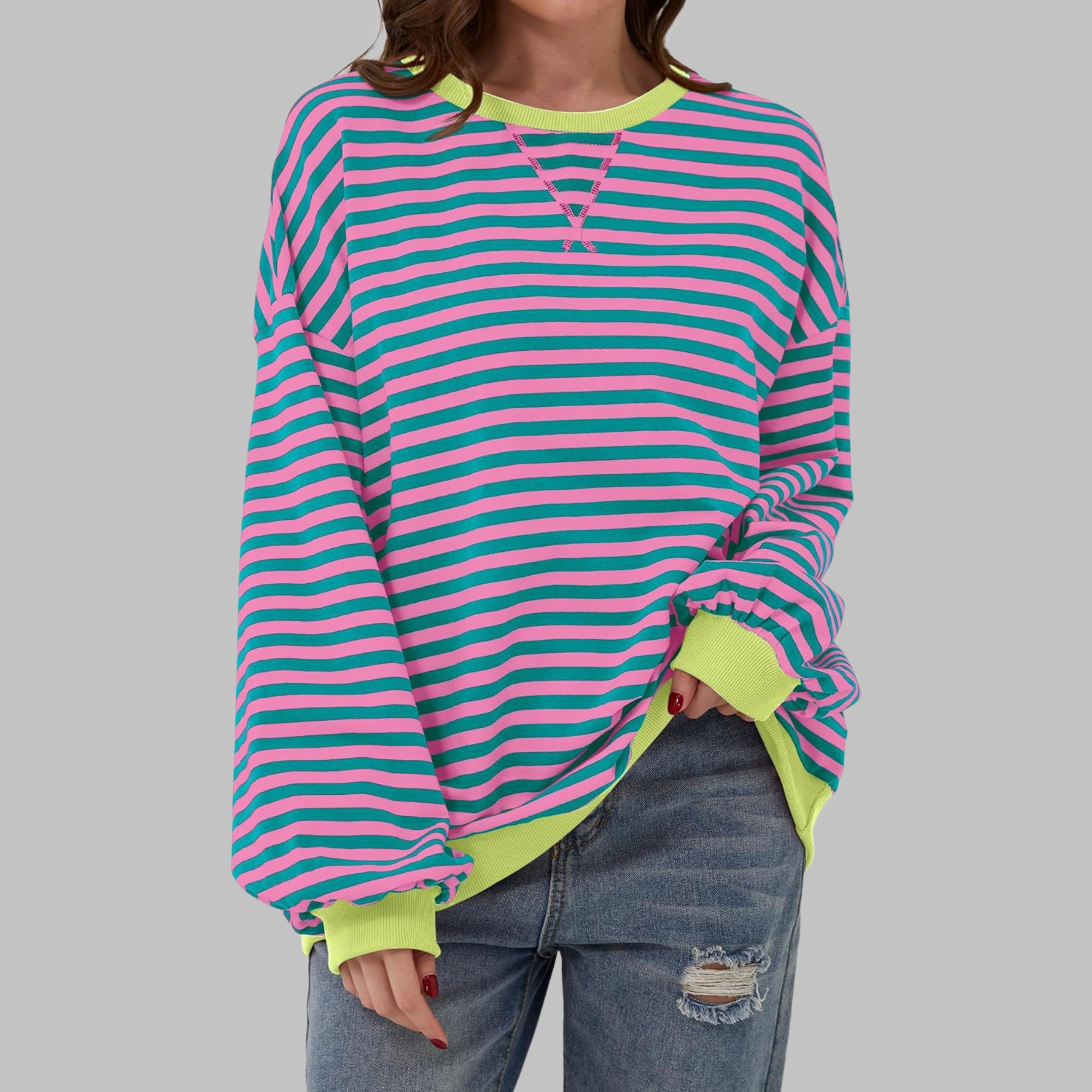 Amelia™ – Blødstrikket stribet sweater
