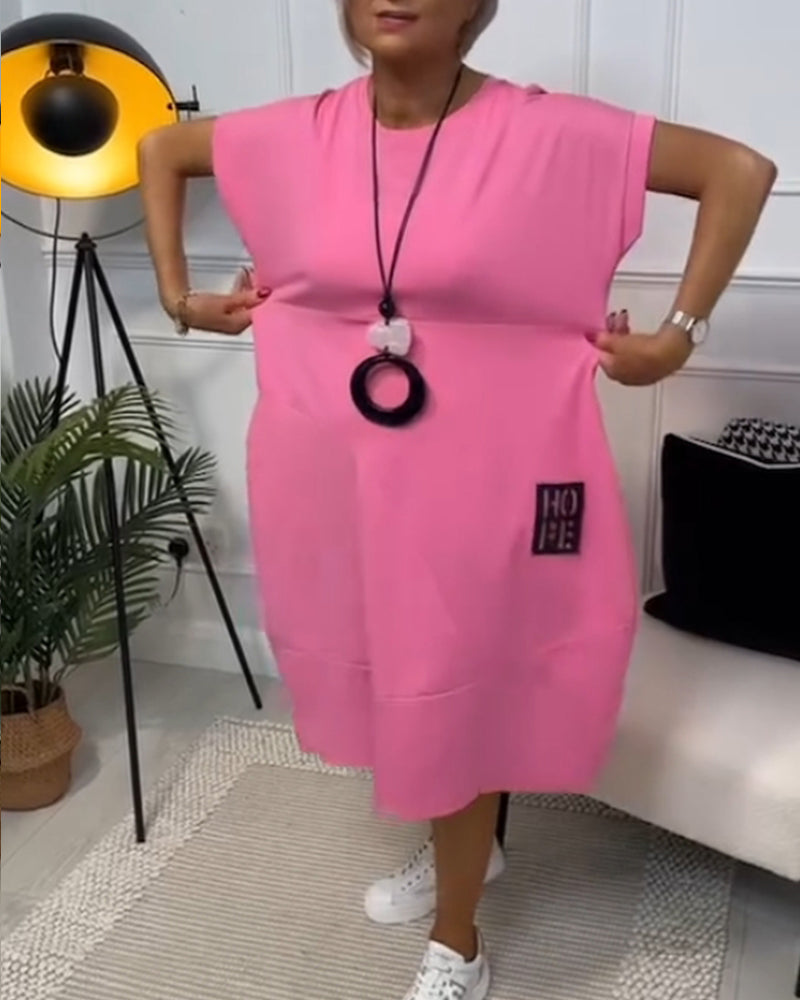 Enkel T-shirt til Fritid med Korte Ærmer