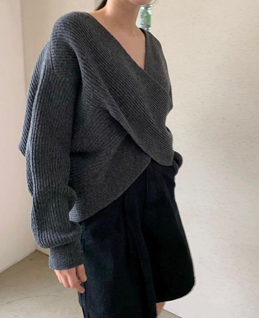 Iris | Elegant krydsstrikket sweater