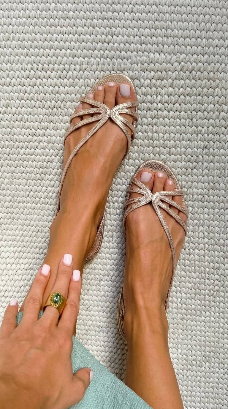 Ginevra | Gyldne Elegante Sommersandaler