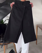 Femke | Ensfarvede Asymmetriske Casual Bukser
