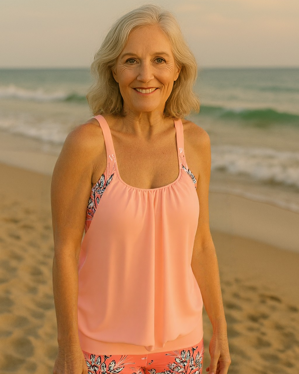 Filipa - Klassisk tankini med blomsterprint