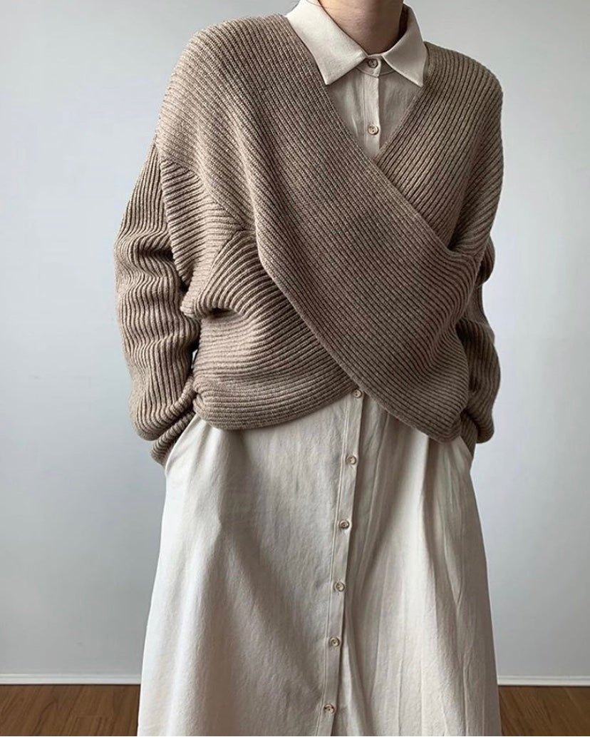 Iris | Elegant krydsstrikket sweater