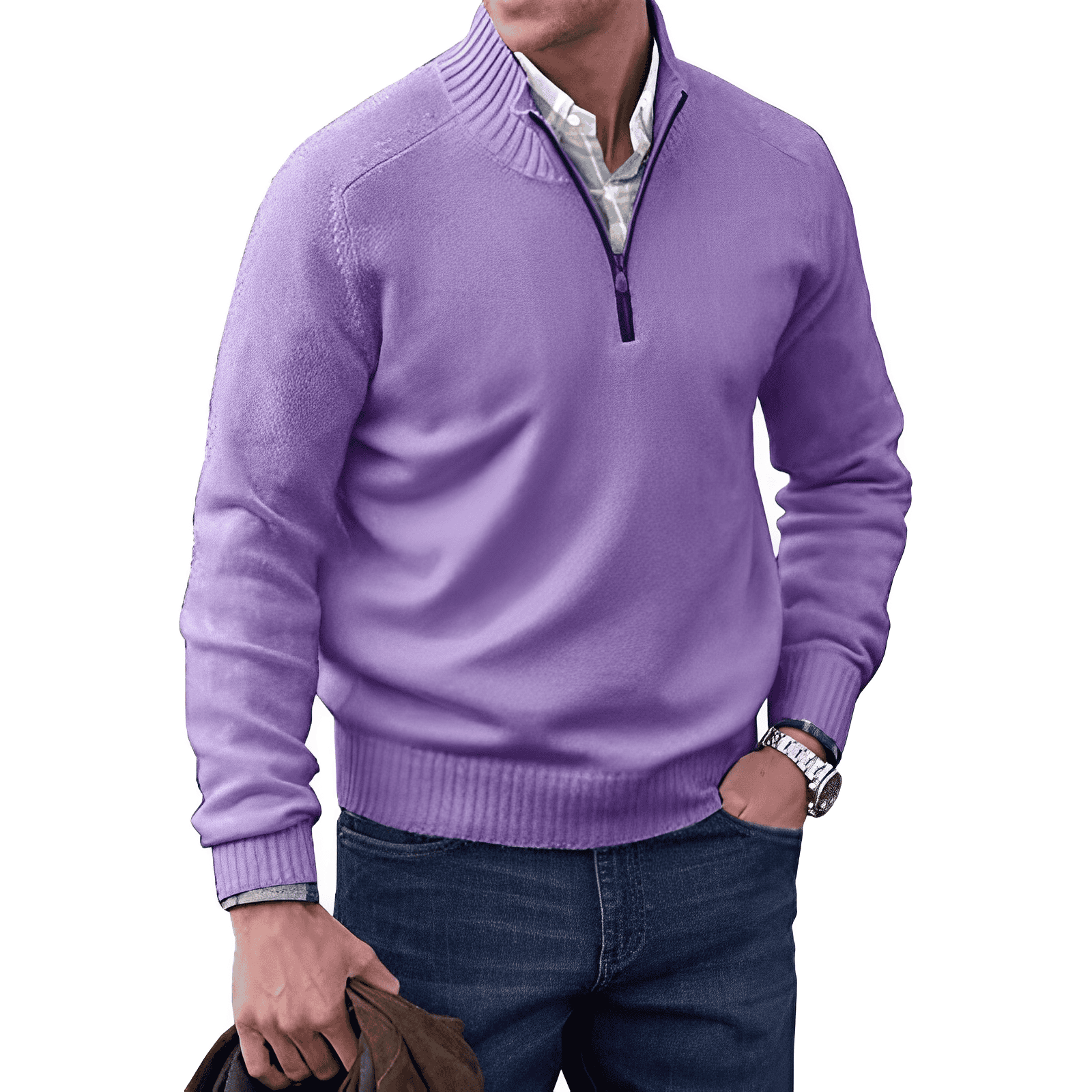 Bram | Elegant kashmir-sweater med lynlås